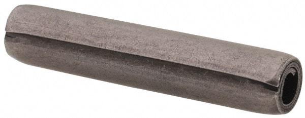 Made in USA - 7/32" Diam x 1-1/8" Long Coiled Spring Pin - Grade 1070-1090 Alloy Steel, Black Oxide Finish - Americas Industrial Supply