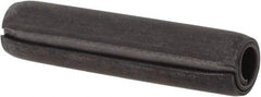 Made in USA - 1/4" Diam x 1-1/8" Long Coiled Spring Pin - Grade 1070-1090 Alloy Steel, Black Oxide Finish - Americas Industrial Supply