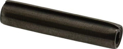 Made in USA - 5/16" Diam x 1-1/2" Long Coiled Spring Pin - Grade 1070-1090 Alloy Steel, Black Oxide Finish - Americas Industrial Supply