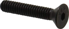 Value Collection - #8-32 UNC Hex Socket Drive, 82° Flat Screw - Alloy Steel, Black Oxide Finish, Fully Threaded, 7/8" OAL - Americas Industrial Supply
