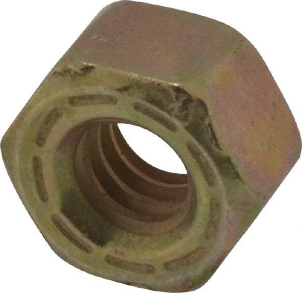 Made in USA - 1/4-20 UNC Steel Right Hand Hex Nut - 7/16" Across Flats, 7/32" High, Zinc Yellow Dichromate Cad & Waxed Finish - Americas Industrial Supply