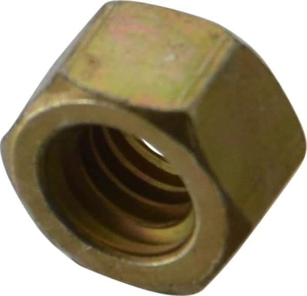 Value Collection - 5/16-18 UNC Steel Right Hand Hex Nut - 1/2" Across Flats, 17/64" High, Zinc Yellow Dichromate Cad & Waxed Finish - Americas Industrial Supply