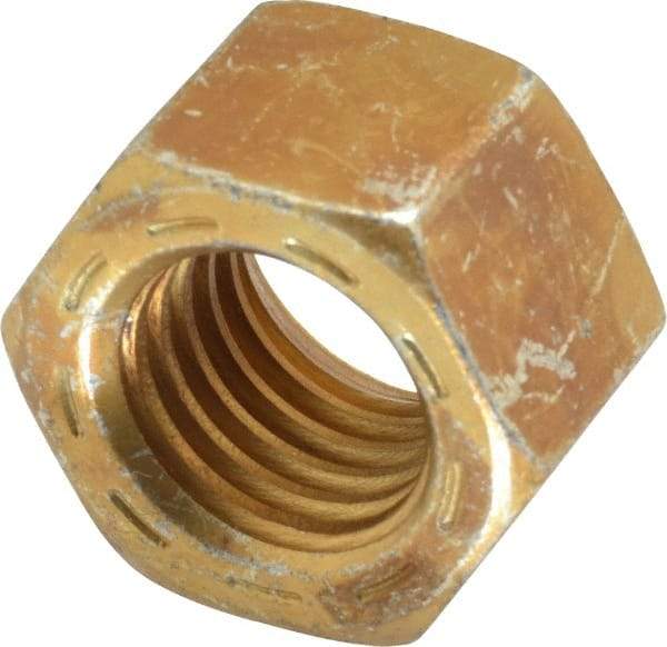 Value Collection - 3/4-10 UNC Steel Right Hand Hex Nut - 1-1/8" Across Flats, 41/64" High, Zinc Yellow Dichromate Cad & Waxed Finish - Americas Industrial Supply