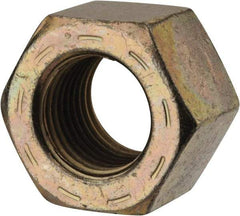 Made in USA - 9/16-18 UNF Steel Right Hand Hex Nut - 7/8" Across Flats, 31/64" High, Zinc Yellow Dichromate Cad & Waxed Finish - Americas Industrial Supply