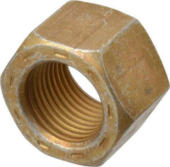 Made in USA - 5/8-18 UNF Steel Right Hand Hex Nut - 15/16" Across Flats, 41/64" High, Zinc Yellow Dichromate Cad & Waxed Finish - Americas Industrial Supply