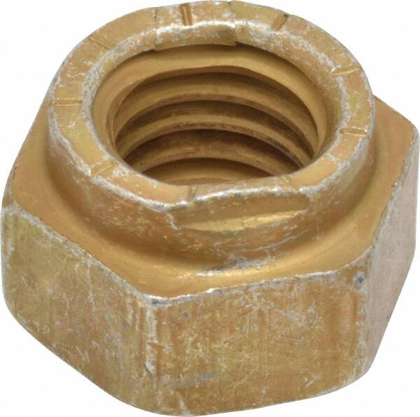 Value Collection - 7/16-14 UNC Grade L9 Hex Lock Nut with Distorted Thread - 11/16" Width Across Flats, Cadmium Dichromate Finish - Americas Industrial Supply