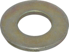 Made in USA - 1/2" Screw, Grade 9 Steel SAE Flat Washer - Zinc Yellow Dichromate Finish - Americas Industrial Supply
