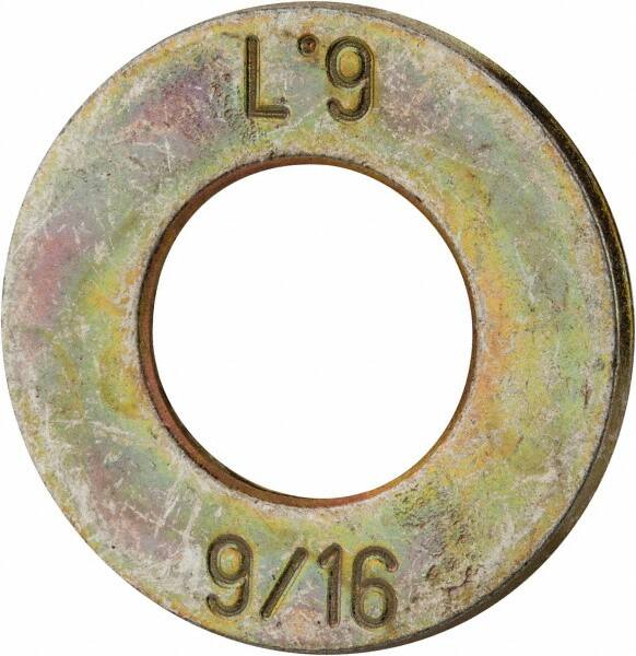 Made in USA - 9/16" Screw, Grade 9 Steel SAE Flat Washer - Americas Industrial Supply