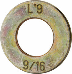 Made in USA - 9/16" Screw, Grade 9 Steel SAE Flat Washer - Americas Industrial Supply
