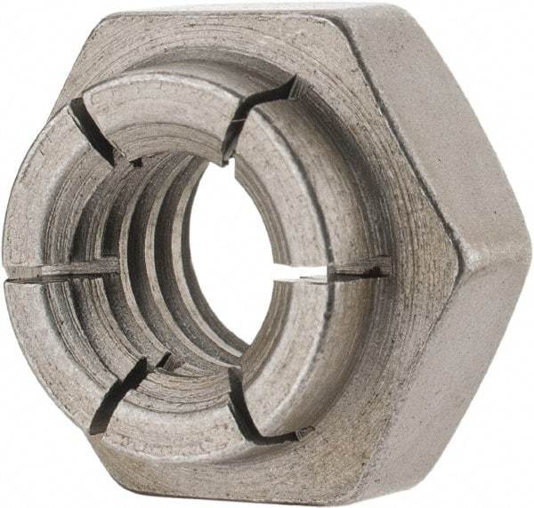 Flex-Loc - 5/16-18 UNC Grade 2 Heavy Hex Lock Nut with Expanding Flex Top - Uncoated, Meets Military Specifications - Americas Industrial Supply