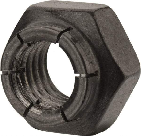 Flex-Loc - 1/2-13 UNC Grade 2 Heavy Hex Lock Nut with Expanding Flex Top - Uncoated, Meets Military Specifications - Americas Industrial Supply