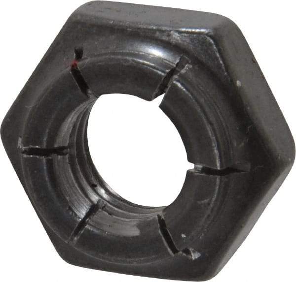 Flex-Loc - 7/16-14 UNC Grade 2 Heavy Hex Lock Nut with Expanding Flex Top - 21/64" High, Uncoated, Meets Military Specifications - Americas Industrial Supply