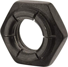 Flex-Loc - 1/2-13 UNC Grade 2 Heavy Hex Lock Nut with Expanding Flex Top - 21/64" High, Uncoated, Meets Military Specifications - Americas Industrial Supply