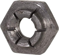 Flex-Loc - 1/4-20 UNC Grade 2 Heavy Hex Lock Nut with Expanding Flex Top - 7/32" High, Uncoated, Meets Military Specifications - Americas Industrial Supply