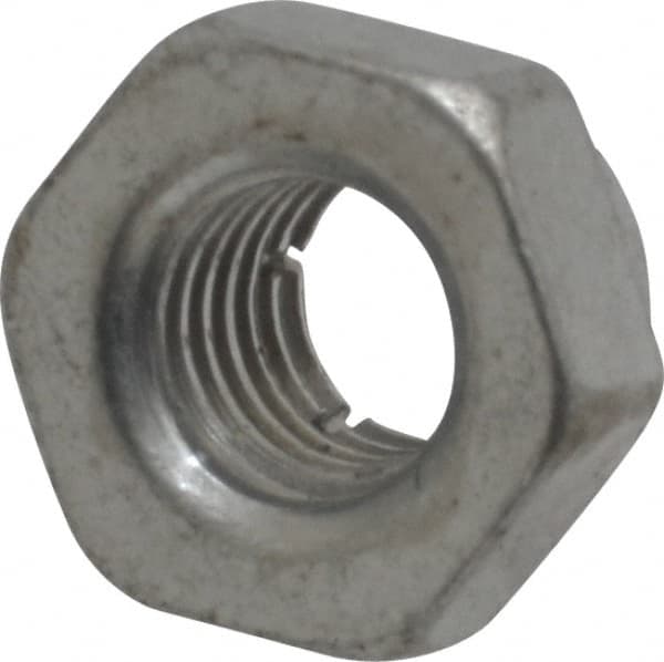 Flex-Loc - 1/4-28 UNJF Grade 2 Hex Lock Nut with Expanding Flex Top - Cadmium-Plated Finish, Meets Military Specifications - Americas Industrial Supply