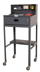 Durham - 1 Drawer Mobile Shop Desk - 23" Wide x 20" Deep x 47-3/4" High, Gray - Americas Industrial Supply