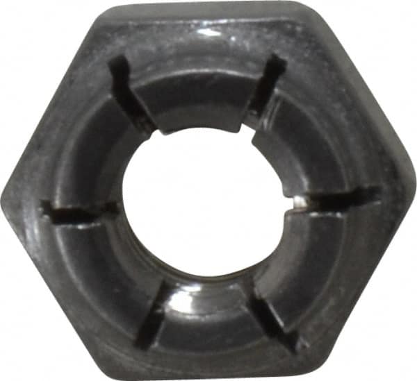 Flex-Loc - 1/4-20 UNC 18-8 Hex Lock Nut with Expanding Flex Top - 19/64" High, Uncoated, Meets Military Specifications - Americas Industrial Supply