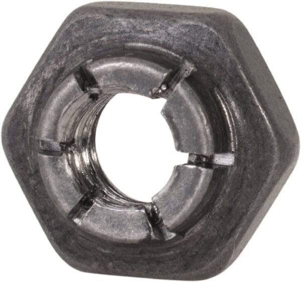 Flex-Loc - #10-24 UNJC 18-8 Hex Lock Nut with Expanding Flex Top - 3/16" High, Uncoated, Meets Military Specifications - Americas Industrial Supply