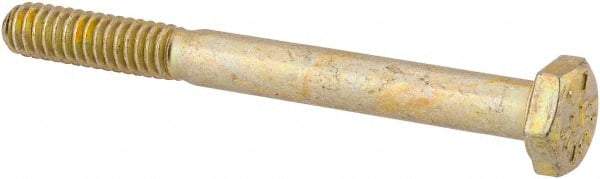 Value Collection - 1/4-20 UNC, 2-1/2" Length Under Head Hex Head Cap Screw - Partially Threaded, Grade 8 Alloy Steel, Zinc-Plated Finish, 7/16" Hex - Americas Industrial Supply