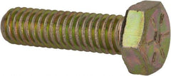 Made in USA - 5/16-18 UNC, 1-1/8" Length Under Head Hex Head Cap Screw - Fully Threaded, Grade 8 Alloy Steel, Zinc-Plated Finish, 1/2" Hex - Americas Industrial Supply