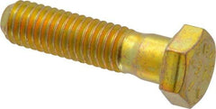 Value Collection - 3/8-16 UNC, 1-1/2" Length Under Head Hex Head Cap Screw - Partially Threaded, Grade 8 Alloy Steel, Zinc-Plated Finish, 9/16" Hex - Americas Industrial Supply