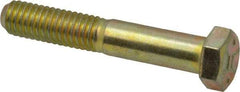 Value Collection - 3/8-16 UNC, 2-1/4" Length Under Head Hex Head Cap Screw - Partially Threaded, Grade 8 Alloy Steel, Zinc-Plated Finish, 9/16" Hex - Americas Industrial Supply