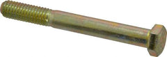 Value Collection - 3/8-16 UNC, 3-1/4" Length Under Head Hex Head Cap Screw - Partially Threaded, Grade 8 Alloy Steel, Zinc-Plated Finish, 9/16" Hex - Americas Industrial Supply