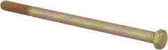 Value Collection - 3/8-16 UNC, 6-1/2" Length Under Head Hex Head Cap Screw - Partially Threaded, Grade 8 Alloy Steel, Zinc-Plated Finish, 9/16" Hex - Americas Industrial Supply
