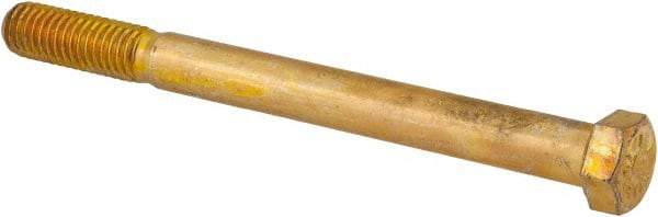 Value Collection - 7/16-14 UNC, 5" Length Under Head Hex Head Cap Screw - Partially Threaded, Grade 8 Alloy Steel, Zinc-Plated Finish, 5/8" Hex - Americas Industrial Supply