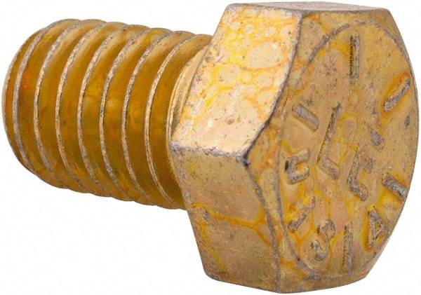 Value Collection - 1/2-13 UNC, 3/4" Length Under Head Hex Head Cap Screw - Fully Threaded, Grade 8 Alloy Steel, Zinc-Plated Finish, 3/4" Hex - Americas Industrial Supply