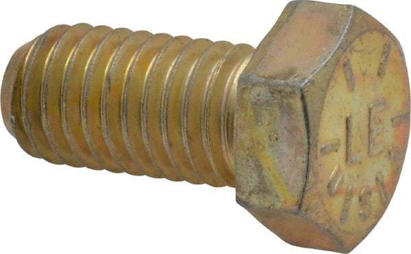 Value Collection - 1/2-13 UNC, 1" Length Under Head Hex Head Cap Screw - Fully Threaded, Grade 8 Alloy Steel, Zinc-Plated Finish, 3/4" Hex - Americas Industrial Supply