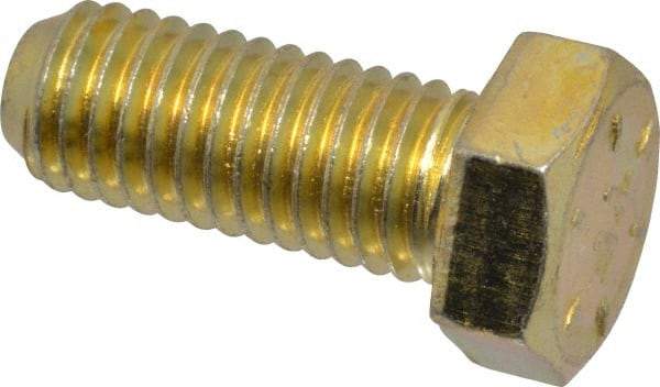 Value Collection - 1/2-13 UNC, 1-1/4" Length Under Head Hex Head Cap Screw - Fully Threaded, Grade 8 Alloy Steel, Zinc-Plated Finish, 3/4" Hex - Americas Industrial Supply
