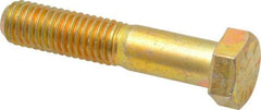 Value Collection - 1/2-13 UNC, 2-1/2" Length Under Head Hex Head Cap Screw - Partially Threaded, Grade 8 Alloy Steel, Zinc-Plated Finish, 3/4" Hex - Americas Industrial Supply