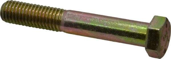 Value Collection - 1/2-13 UNC, 3-1/4" Length Under Head Hex Head Cap Screw - Partially Threaded, Grade 8 Alloy Steel, Zinc-Plated Finish, 3/4" Hex - Americas Industrial Supply