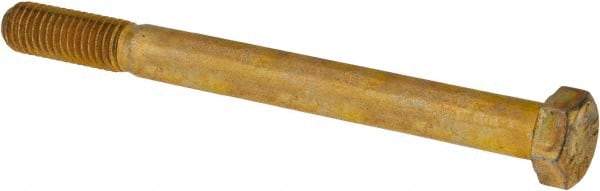 Value Collection - 1/2-13 UNC, 5-1/2" Length Under Head Hex Head Cap Screw - Partially Threaded, Grade 8 Alloy Steel, Zinc-Plated Finish, 3/4" Hex - Americas Industrial Supply