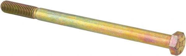 Value Collection - 1/2-13 UNC, 7-1/2" Length Under Head Hex Head Cap Screw - Partially Threaded, Grade 8 Alloy Steel, Zinc-Plated Finish, 3/4" Hex - Americas Industrial Supply
