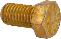 Value Collection - 9/16-12 UNC, 1" Length Under Head Hex Head Cap Screw - Fully Threaded, Grade 8 Alloy Steel, Zinc-Plated Finish, 13/16" Hex - Americas Industrial Supply