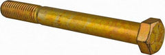 Value Collection - 9/16-12 UNC, 5" Length Under Head Hex Head Cap Screw - Partially Threaded, Grade 8 Alloy Steel, Zinc-Plated Finish, 13/16" Hex - Americas Industrial Supply