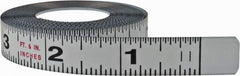 Starrett - 12 Ft. Long x 1/2 Inch Wide, 1/32 and 1/16 Inch Graduation, White, Steel Adhesive Tape Measure - Reads Right to Left - Americas Industrial Supply