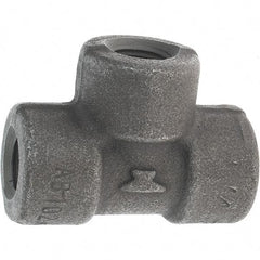 Made in USA - Size 1/4", Class 3,000, Forged Carbon Steel Black Pipe Tee - 3,000 psi, Threaded End Connection - Americas Industrial Supply