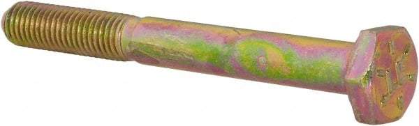 Value Collection - 1/4-28 UNF, 2-1/4" Length Under Head Hex Head Cap Screw - Partially Threaded, Grade 8 Alloy Steel, Zinc-Plated Finish, 7/16" Hex - Americas Industrial Supply