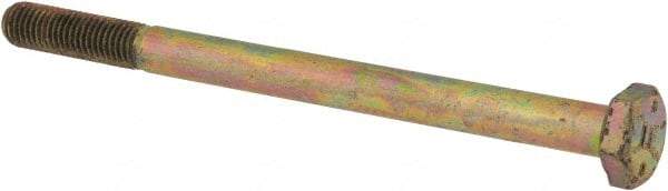 Value Collection - 1/4-28 UNF, 3-1/2" Length Under Head Hex Head Cap Screw - Partially Threaded, Grade 8 Alloy Steel, Zinc-Plated Finish, 7/16" Hex - Americas Industrial Supply