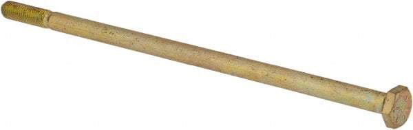 Value Collection - 1/4-28 UNF, 6" Length Under Head Hex Head Cap Screw - Partially Threaded, Grade 8 Alloy Steel, Zinc-Plated Finish, 7/16" Hex - Americas Industrial Supply