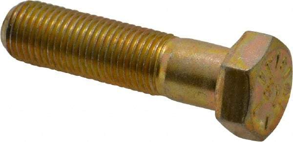 Value Collection - 3/8-24 UNF, 1-1/2" Length Under Head Hex Head Cap Screw - Partially Threaded, Grade 8 Alloy Steel, Zinc-Plated Finish, 9/16" Hex - Americas Industrial Supply