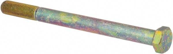 Value Collection - 3/8-24 UNF, 4-1/2" Length Under Head Hex Head Cap Screw - Partially Threaded, Grade 8 Alloy Steel, Zinc-Plated Finish, 9/16" Hex - Americas Industrial Supply