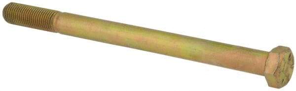 Value Collection - 3/8-24 UNF, 5" Length Under Head Hex Head Cap Screw - Partially Threaded, Grade 8 Alloy Steel, Zinc-Plated Finish, 9/16" Hex - Americas Industrial Supply