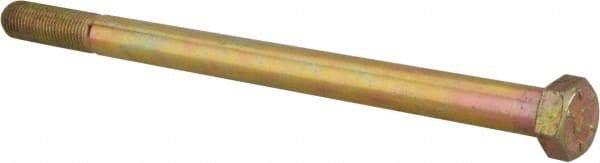 Value Collection - 3/8-24 UNF, 6" Length Under Head Hex Head Cap Screw - Partially Threaded, Grade 8 Alloy Steel, Zinc-Plated Finish, 9/16" Hex - Americas Industrial Supply