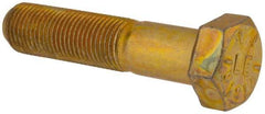 Value Collection - 1/2-20 UNF, 2-1/4" Length Under Head Hex Head Cap Screw - Partially Threaded, Grade 8 Alloy Steel, Zinc-Plated Finish, 3/4" Hex - Americas Industrial Supply