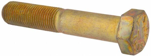 Made in USA - 1/2-20 UNF, 2-3/4" Length Under Head Hex Head Cap Screw - Partially Threaded, Grade 8 Alloy Steel, Zinc-Plated Finish, 3/4" Hex - Americas Industrial Supply