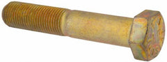 Made in USA - 1/2-20 UNF, 2-3/4" Length Under Head Hex Head Cap Screw - Partially Threaded, Grade 8 Alloy Steel, Zinc-Plated Finish, 3/4" Hex - Americas Industrial Supply
